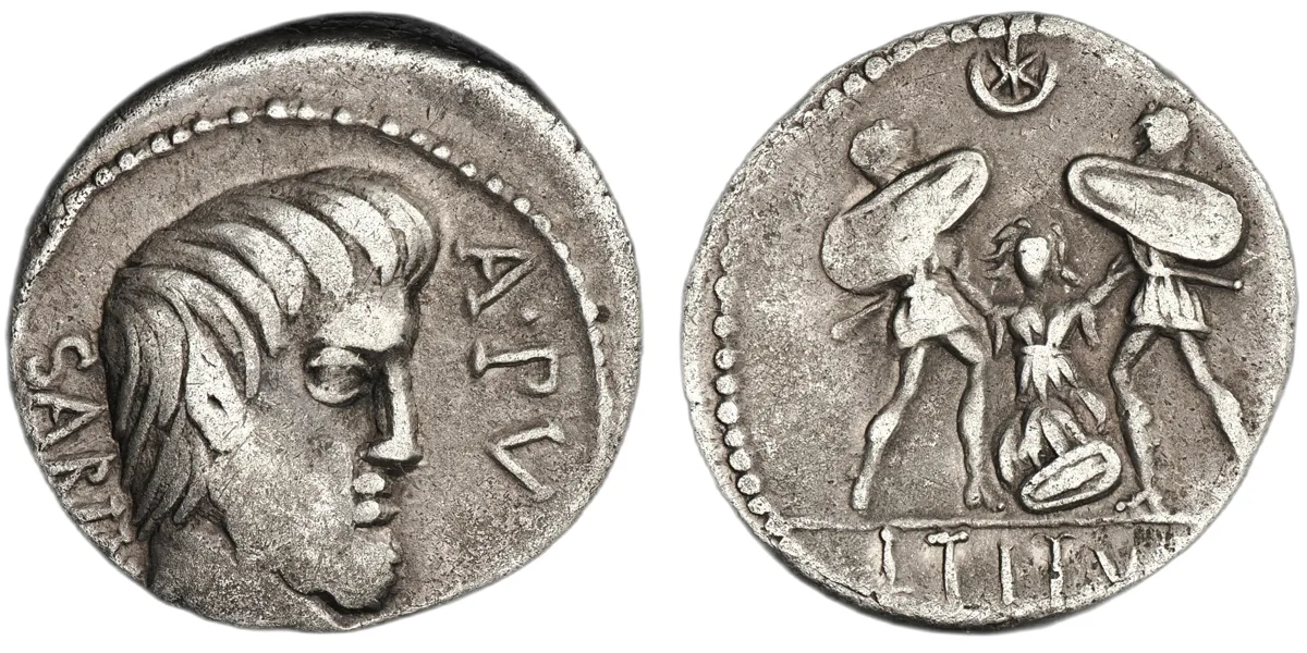 L. Titurius L.f. Sabinas, 89 BC, Denarius