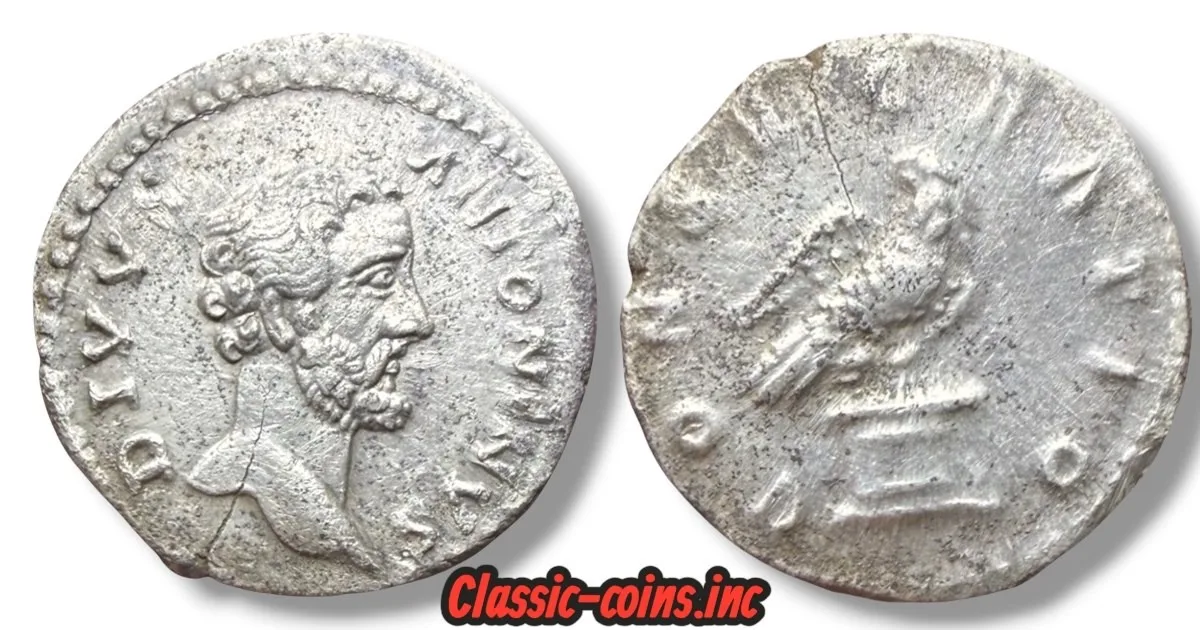 DIVUS ANTONINUS PIUS (Died 161). Denarius. Rome. Struck under Marcus Aurelius.