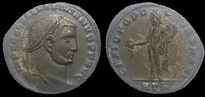 Roman Galerius 305-311 AD (Struck 305-306 AD) AE 27mm 8.24gm. Follis. Heraclea mint. aVF. Some silvering remaining.