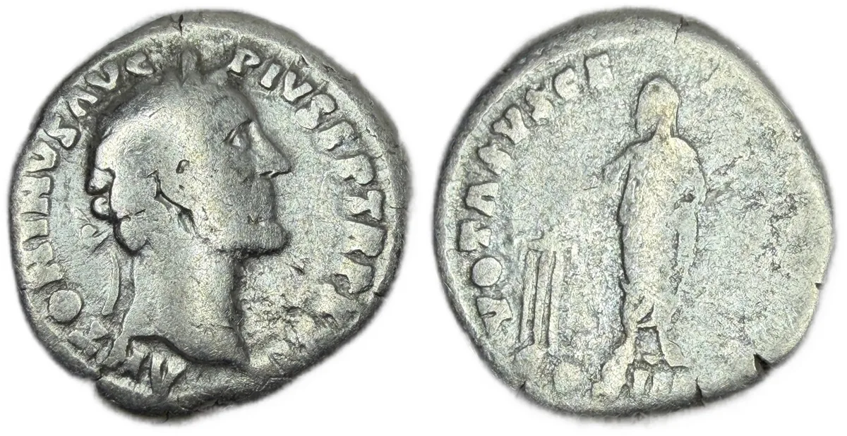 Antoninus Pius AR Denarius Vota Svscep