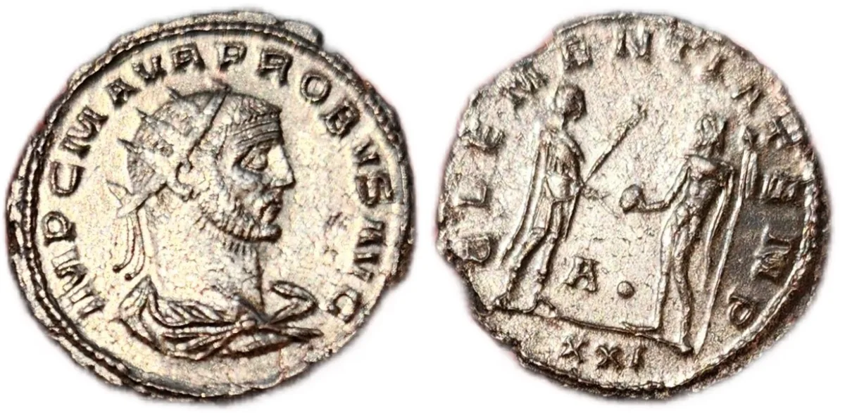 Antoninianus of Emperor Probus (276–282 AD). Fully Silvered
