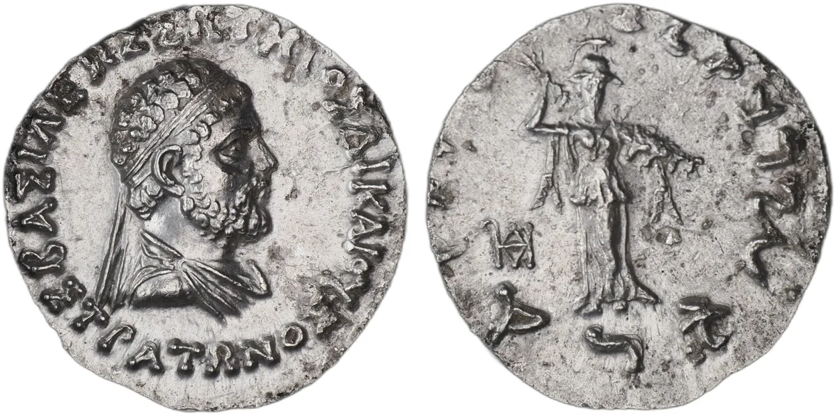 Strato I Soter AR Tetradrachm, 105–80 BC, Athena Alkidemos, Very Rare