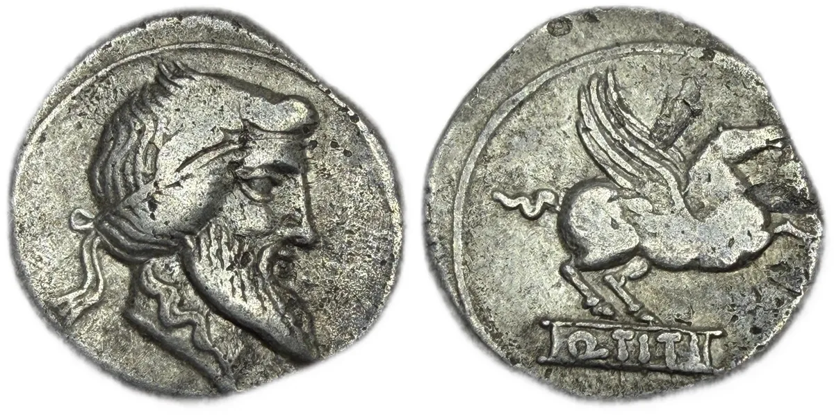 Q. Titius Denarius circa 90 BC