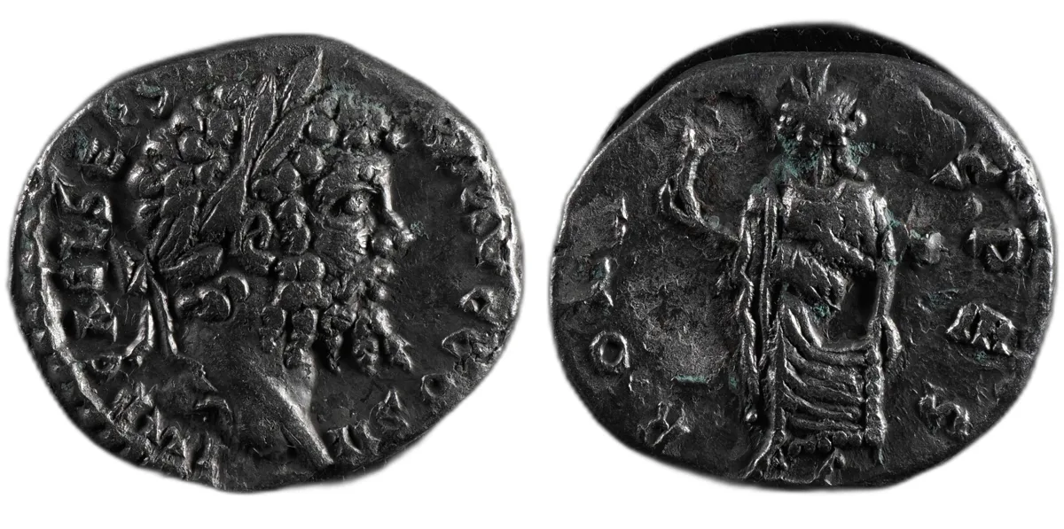 Septimius Severus AR Denarius, Emesa, COS II, BONA SPES, AD 194 RIC IV 364