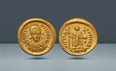Byzantine Empire, Constantinople. Justin I, 518 - 527 AD  2nd officina, c. 519 - 527 AD