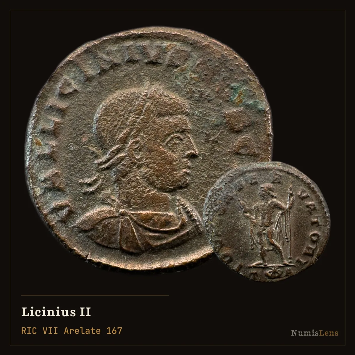 Licinius II — Nummus, Jupiter, Arelate