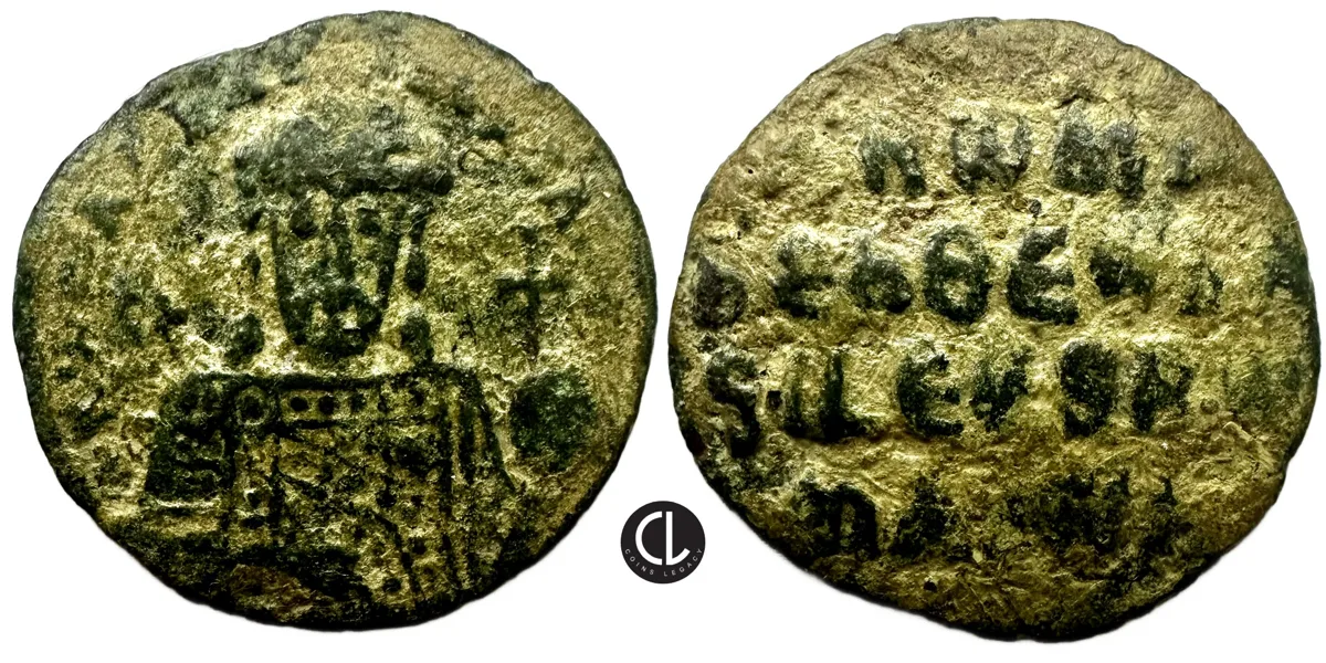 Constantine VII Porphyrogenitus with Romanus I, AE Follis, Constantinople Mint, 913-959 AD