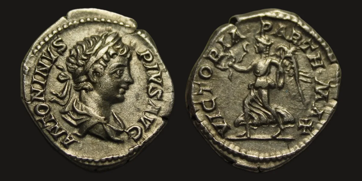 Caracalla - Denarius, VICTORIA PARTH MAX, Rome
