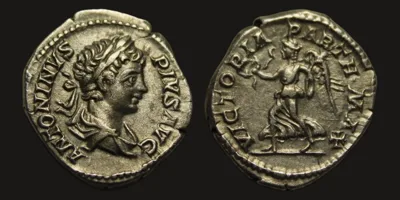 Caracalla - Denarius, VICTORIA PARTH MAX, Rome