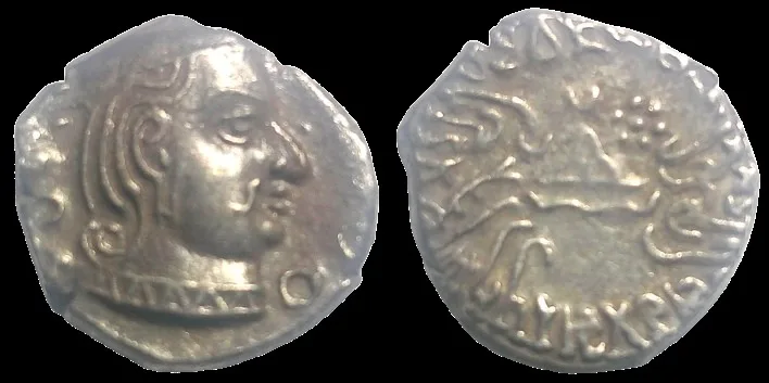 INDO-SKYTHIANS, Western Satraps (Kshatrapas) Vijayasena ruled as Mahaksatrapa (Great Satrap) from roughly 239 to 250 AD (Struck 245 AD) AR 14.8mm 2.29gm drachm
