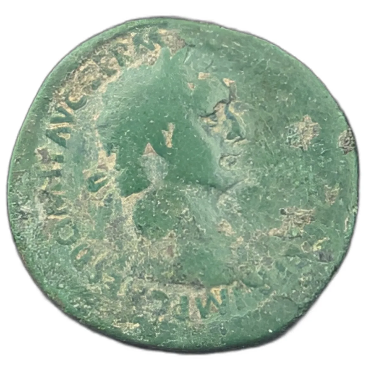 Roman DOMITIAN. Æ. Ace. Virtue. 81-96 AD