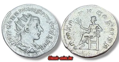 Gordian III AR Antoninianus 239-240 AD Apollo seated RIC 86