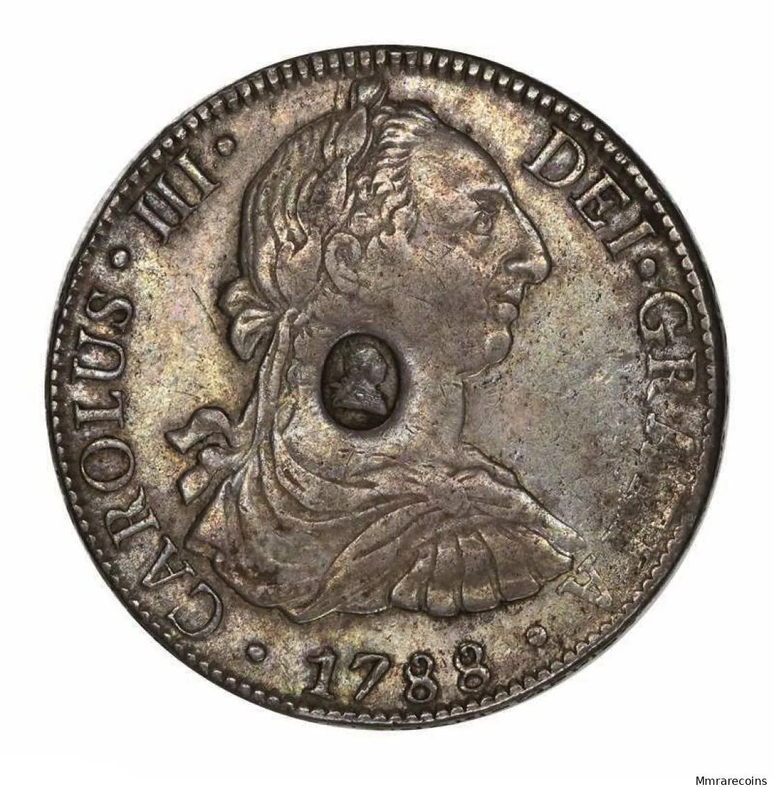 1797 Great Britain, George III Emergency countermarked Dollar, toned gVF & EF