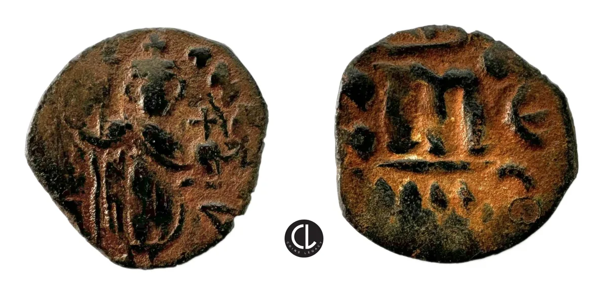 Arab-Byzantine, temp. Umayyad Caliphate, Uncertain Mint, Æ Fals, Pseudo-Byzantine type, AH 11-55 / AD 632-675