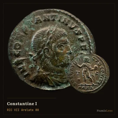 Constantine I — Nummus, Sol, Arelate