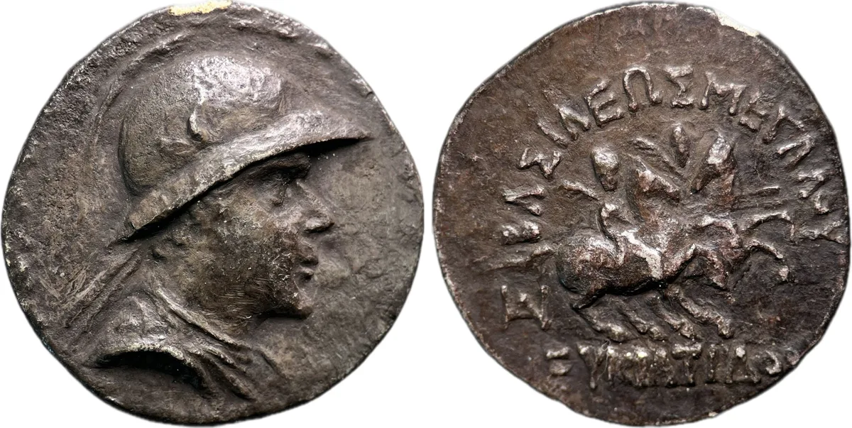 Greco-Bactrian Eucratides I the Great (ca. 170-145 BC). AR tetradrachm 14.59g