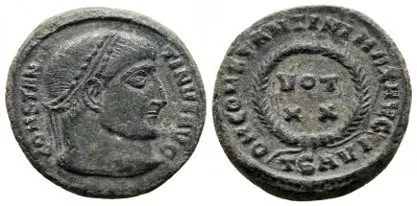 Constantine I - A.D. 324 - AE Follis Silvered (some still intact) - RIC # 123
