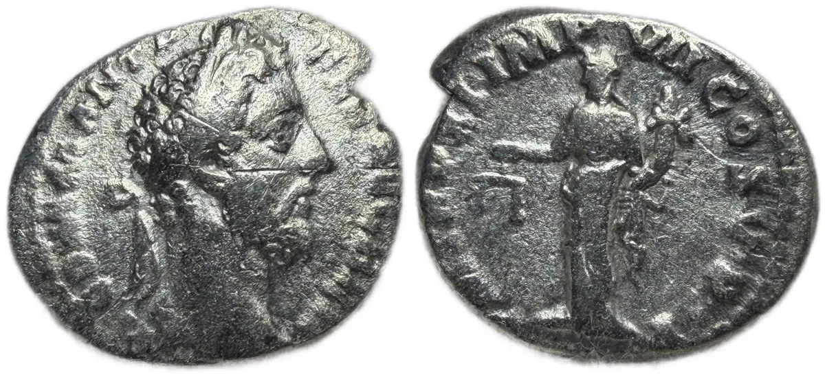 Roman Imperial Commodus Denarius 177 - 192 AD/ Aequitas Reverse