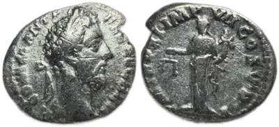 Roman Imperial Commodus Denarius 177 - 192 AD/ Aequitas Reverse