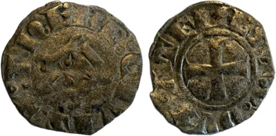 CRUSADERS. Duchy of Athens. Guillaume de la Roche. Thebes mint, 1280-1287 Denier