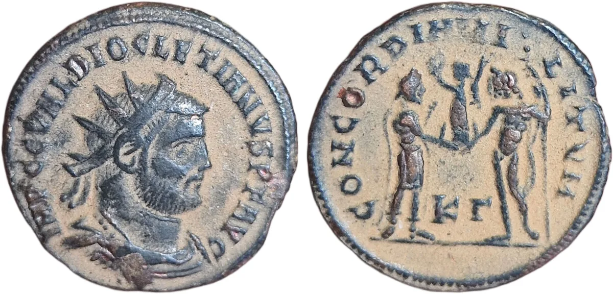 Diocletian AD 295-299. AE Follis.
