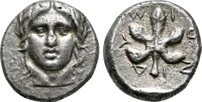 Caria, Idyma, drachm, 400/380 BC, facing head of Pan