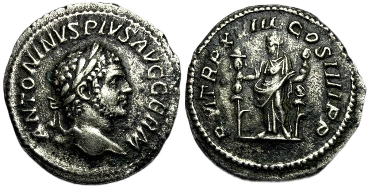 Caracalla, Denarius, Rome. Struck AD 215