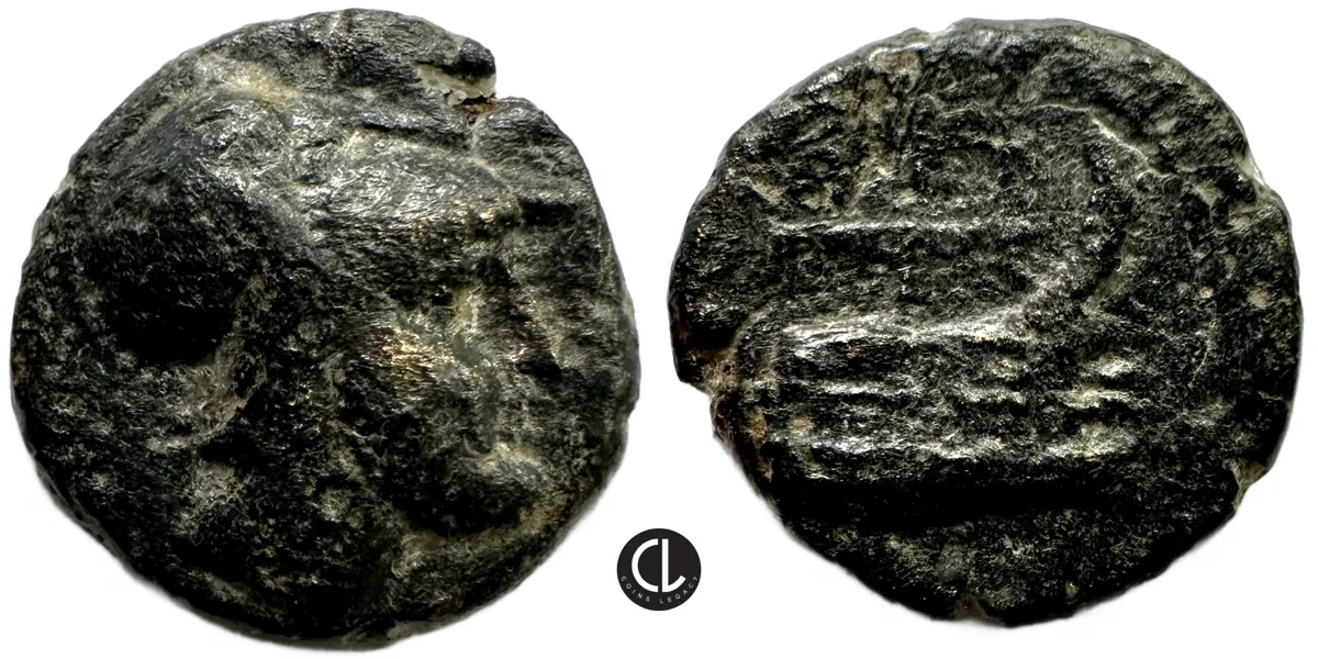 Kingdom of Macedon, Demetrios I Poliorketes, AE Circa 306-283 BC, Salamis Mint, Athena / Prow