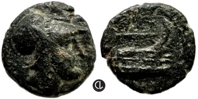 Kingdom of Macedon, Demetrios I Poliorketes, AE Circa 306-283 BC, Salamis Mint, Athena / Prow