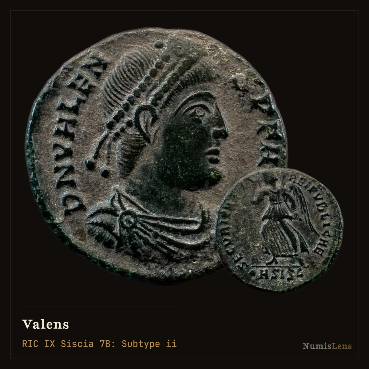Valens — Nummus, Victory, Siscia