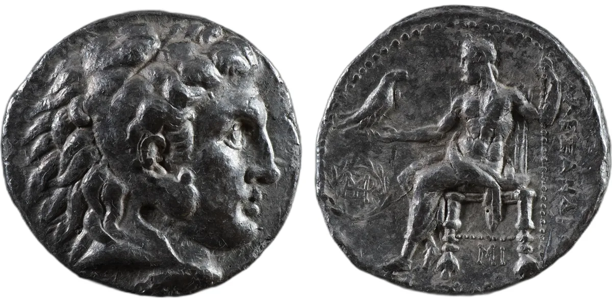 Alexander III AR Tetradrachm, Babylon, c.311–305 BC, Zeus Aëtophoros