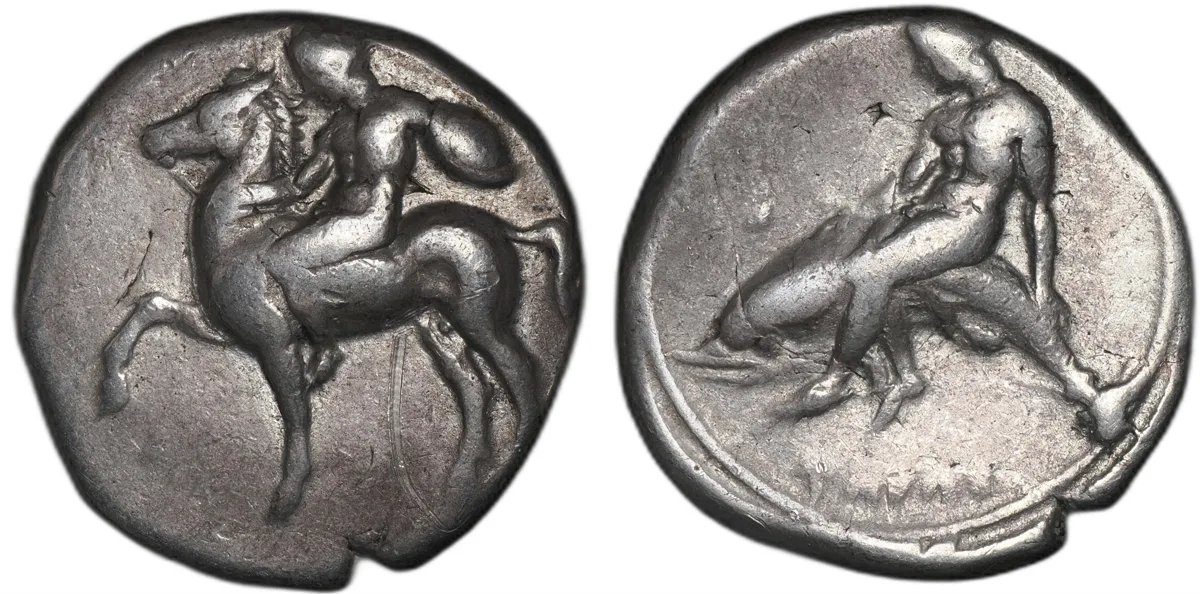 CALABRIA. Tarentum. Circa 390–385 BC. AR Didrachm or Stater