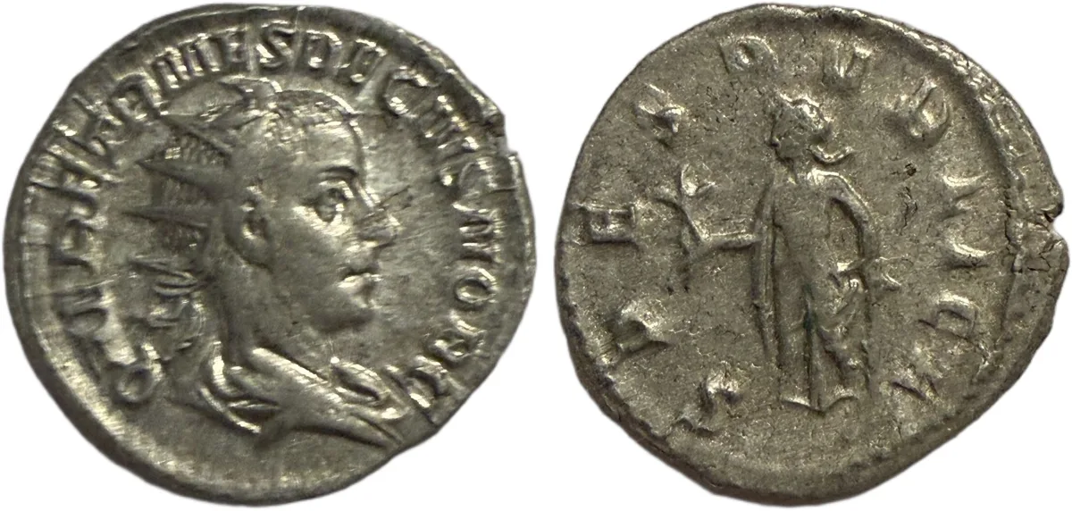 HERENNIUS ETRUSCUS (Caesar, 249-251). Antoninianus. Rome.
