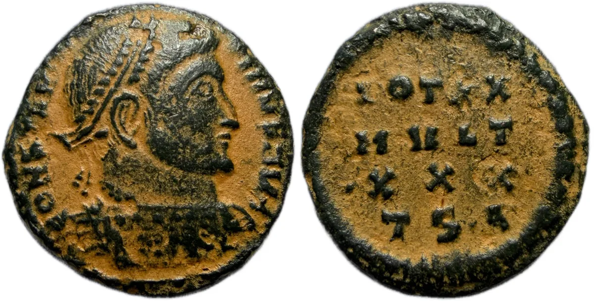 CONSTANTINE I. AE Follis. Thessalonica mint. 318-319 AD