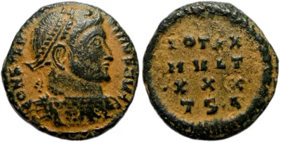 CONSTANTINE I. AE Follis. Thessalonica mint. 318-319 AD