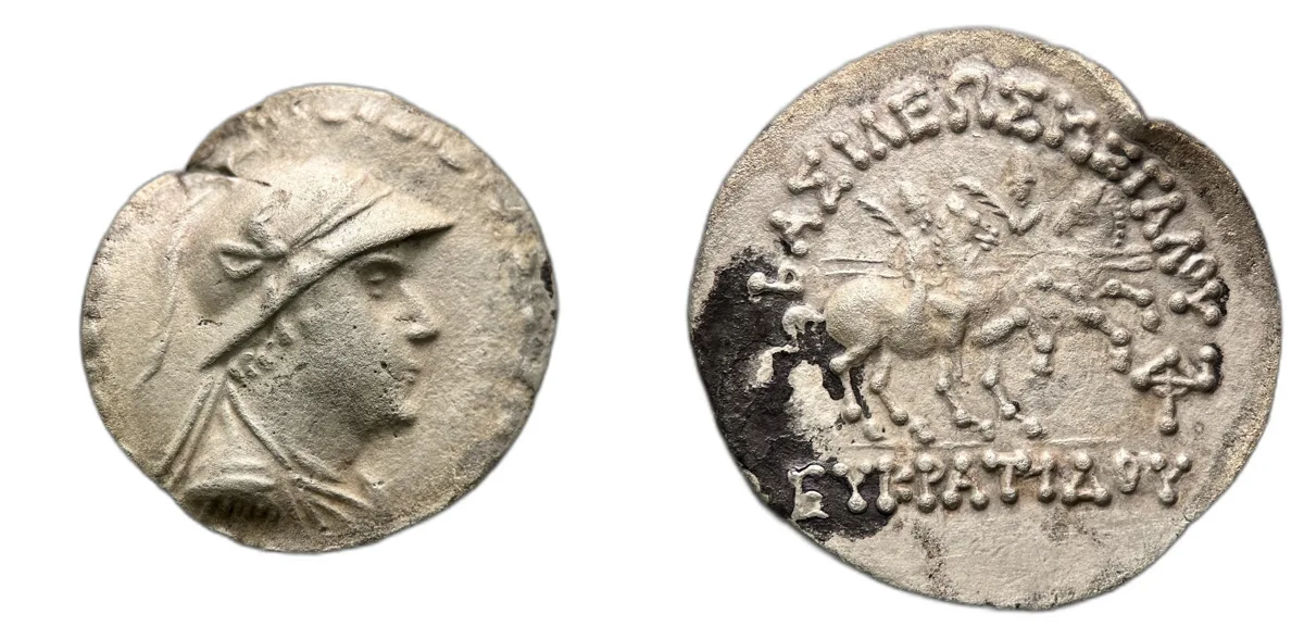 BAKTRIA, Greco-Baktrian Kingdom. Eukratides I Megas. Circa 170-145 BC. AR Tetradrachm 15.52g