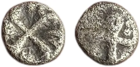 Thrace Apollonia Pontika AR Hemiobol Anchor Swastika Incuse 5th Century BC