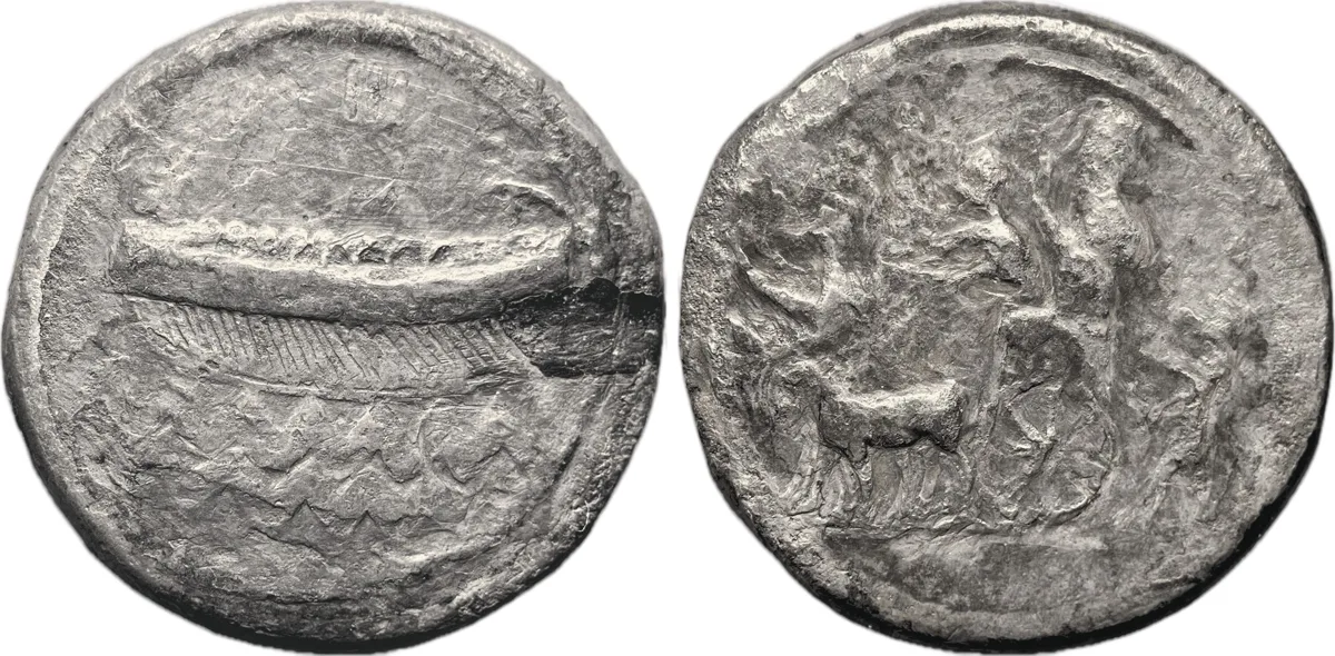 Phoenicia, Sidon Baalshallim II (c. 401-366 BC). AR Double Shekel, Year 3 23.76g