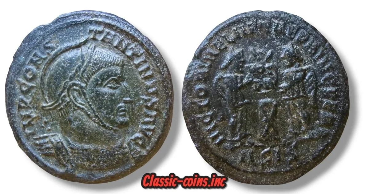Roman Imperial, Constantine I "the Great"  AE3 Nummus. Thessalonica mint, AD 318