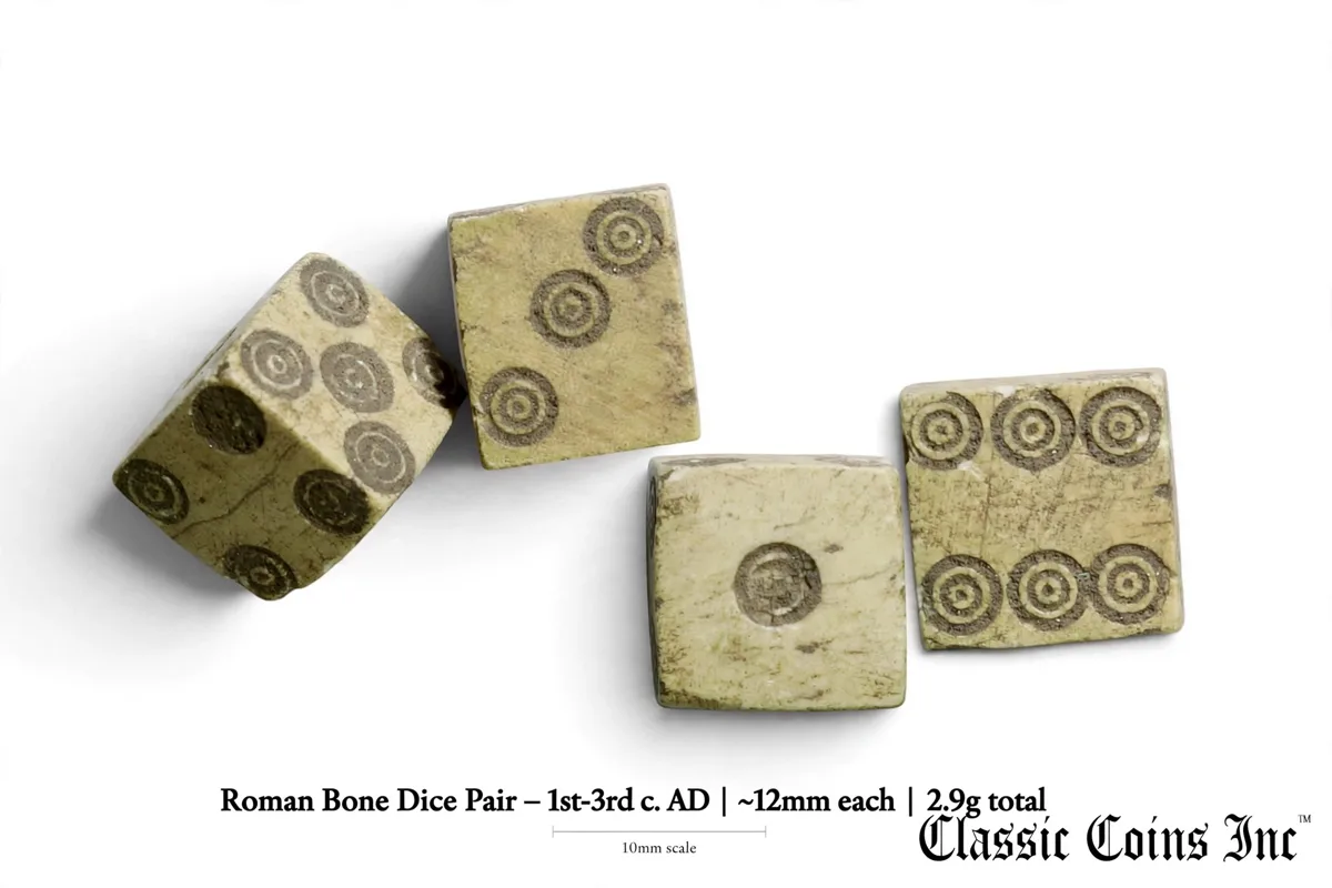 ROMAN BONE DICE PAIR – 1st-3rd c. AD