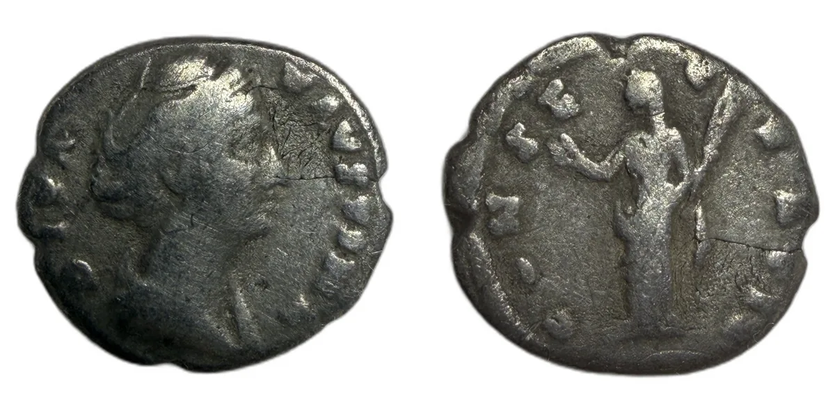 Diva Faustina I, died AD 140/1. AR, Denarius. Rome.