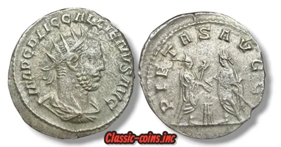 Gallienus AD 253-268 - Heavy Early Silver Antoninianus - PIETAS AVGG
