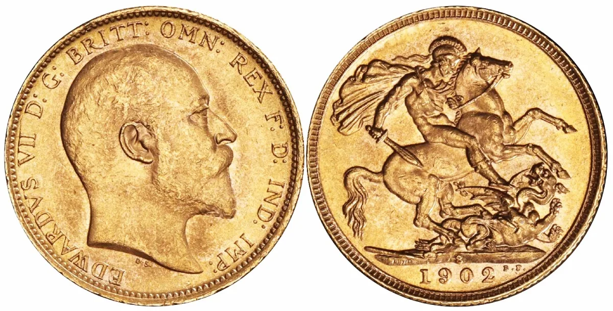1902 S Australia, King Edward VII, Sovereign toned in excellent UNC
