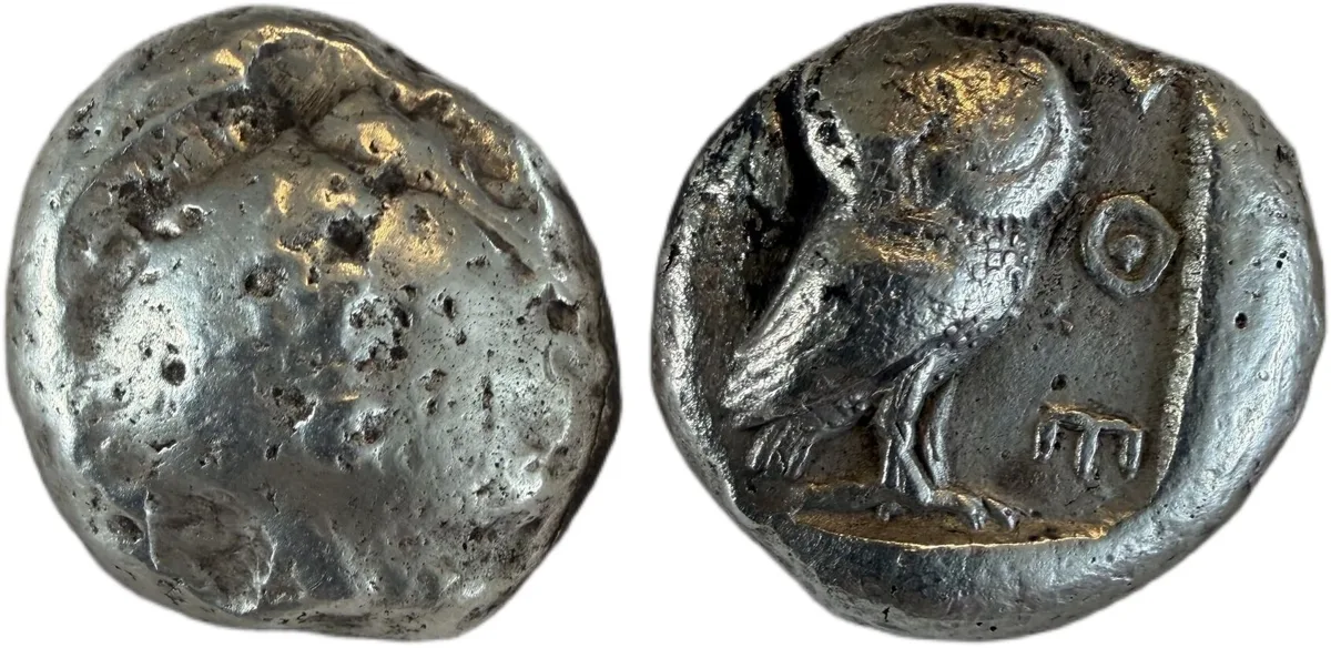 Very Early, Archaic, Attica, Athens Tetradrachm circa 500-480, Silver