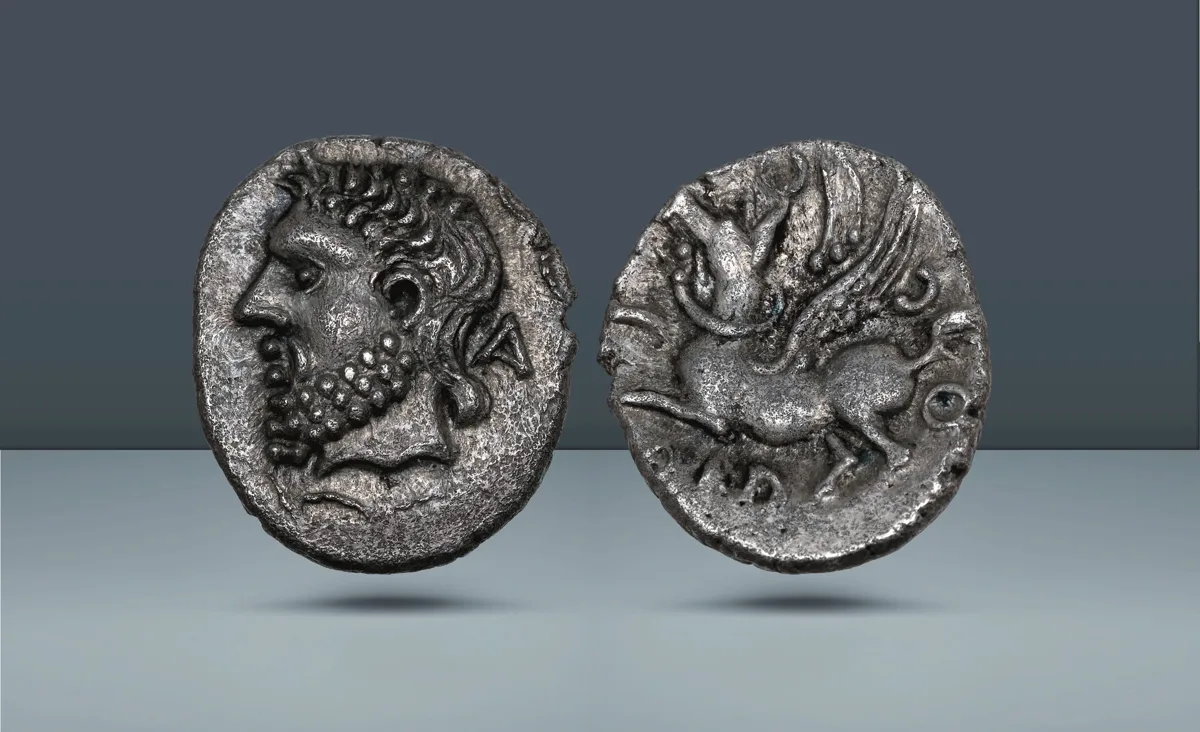 Celtic, Trinovantes & Catuvellauni. Andoco Pegasus type (Trinovantian Q). c. 10 BC - 10 AD