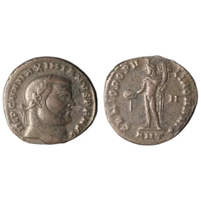 MAXIMIANUS AE large follis. Genio Populi Romani, Struck at Antioch.