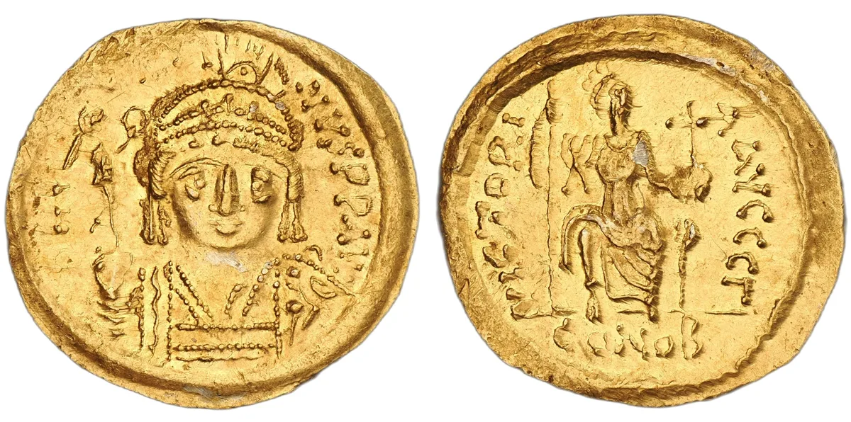 Justin II, 565-578. AV Solidus, Constantinople.
