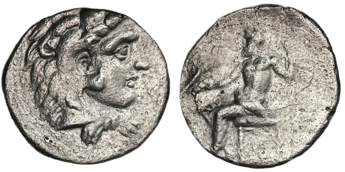 Kings of Macedon, Antigonos I in the name of Alex III. Kolophon, AR Tetradrachm.