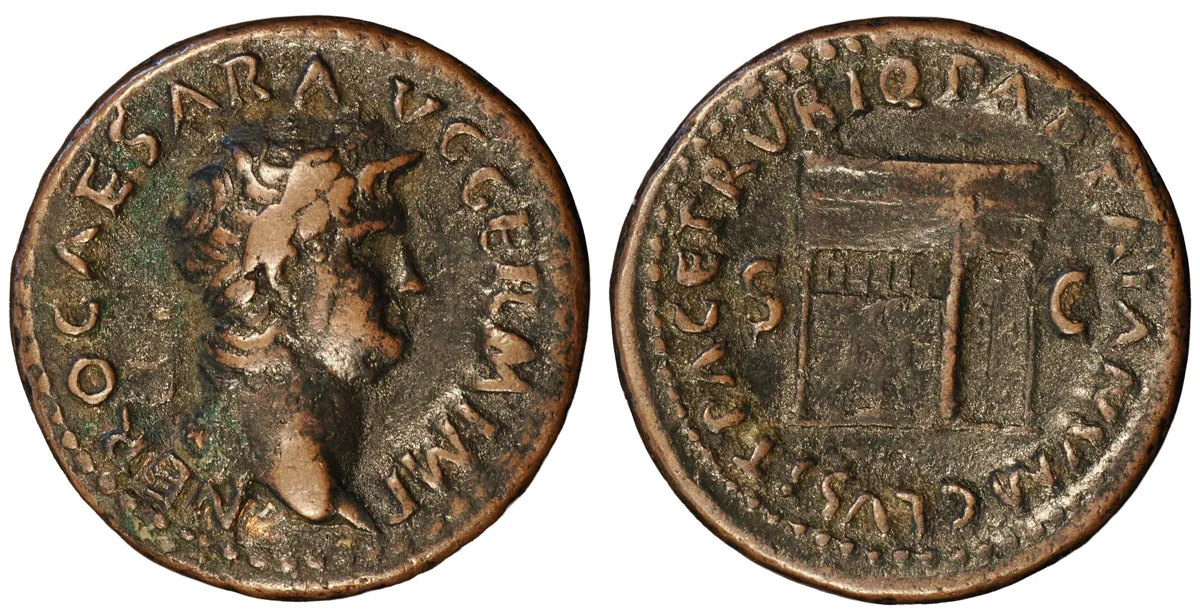 Nero (AD 54-68). Æ As, Rome mint, circa AD 65.