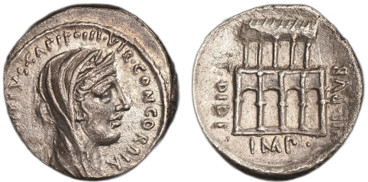 P. Fonteius Capito. 55 BC. AR Denarius